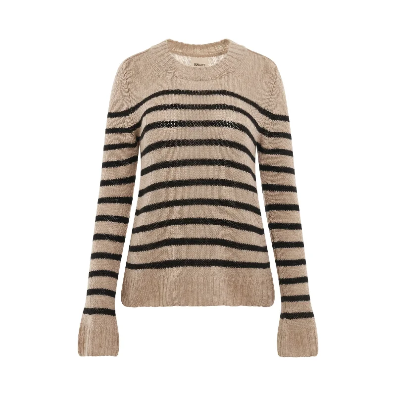 Tilda Sweater in Powder/Black Stripe