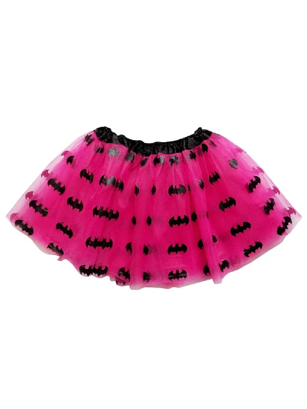 Shorts & Skirts stylish fits-Hot Pink & Black Bats Superhero Tutu Costume Skirt for Kids, Adult, Plus