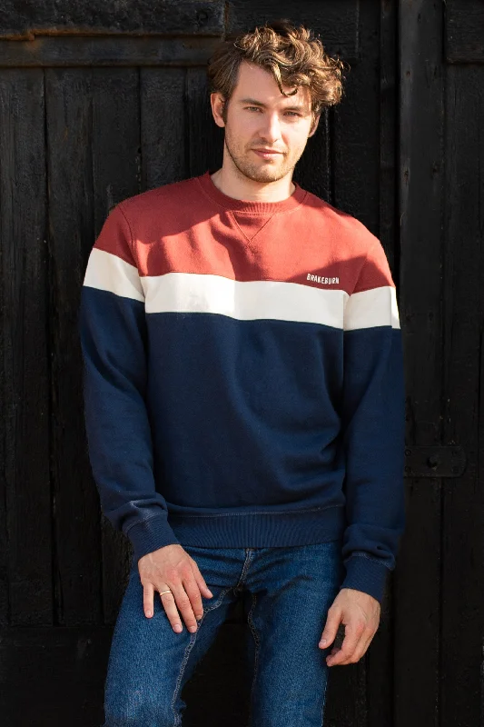 Sweatshirts for hot climates-Colour Block Crew Neck Sweatshirt