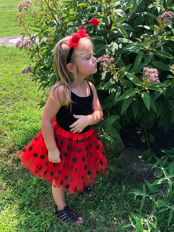 Shorts & Skirts chic styles-Girls Ladybug Costume - Complete Kids Costume Set with Polka Dot Tutu Skirt & Antenna Headband