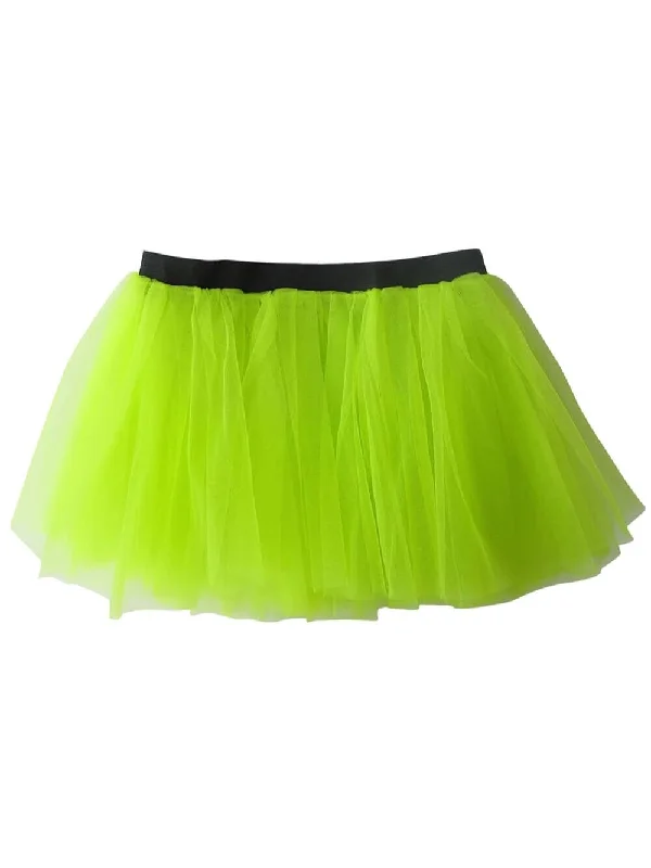 Shorts & Skirts stylish designs-Neon Green Adult Size Women's 5K Running Skirt Tutu Costume