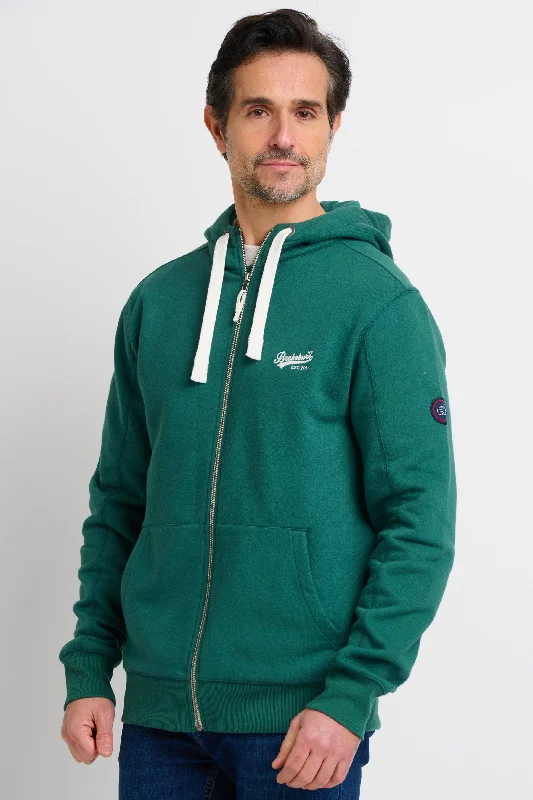 Hoodies for dreamers-Green Zip Through Hoodie