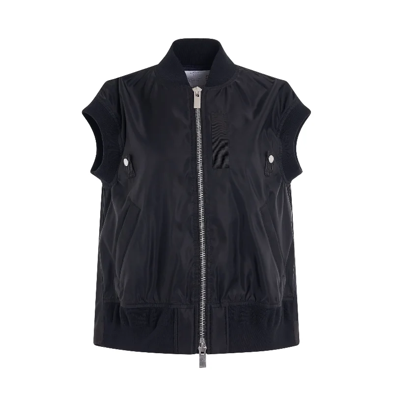 Waistcoats & Vest sale discount-Nylon Twill Vest in Black