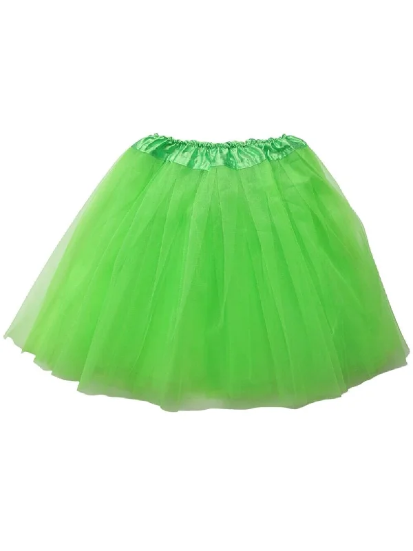 Shorts & Skirts budget designs-Lime Green Plus Size Adult Tutu Skirt - Women's Plus Size 3- Layer Basic Ballet Costume Dance Tutus