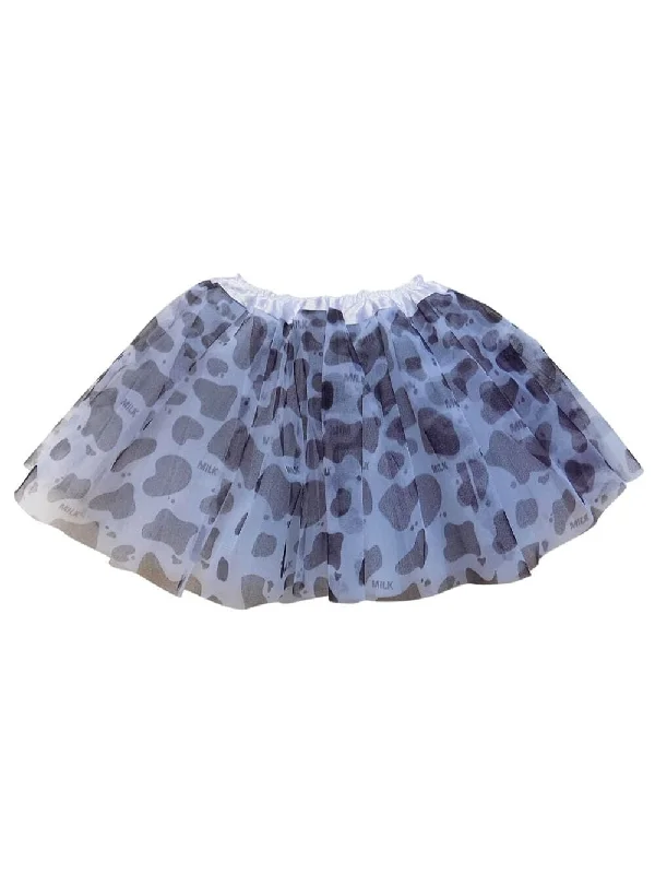 Shorts & Skirts stylish designs-Cow Tutu Skirt - Kids Size 3-Layer Tulle Basic Ballet Dance Costume Tutus for Girls