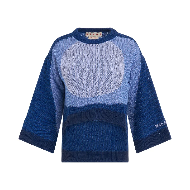 Kimono Sleeves Sweater in Azure