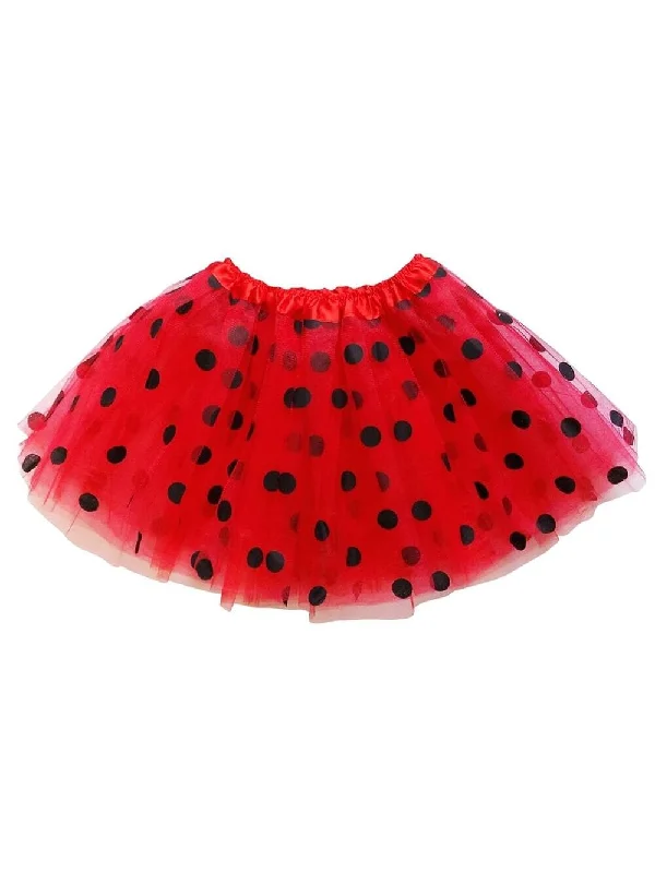 Shorts & Skirts stylish vibes-Red & Black Polka Dot Ladybug Tutu Skirt Costume for Girls, Women, Plus