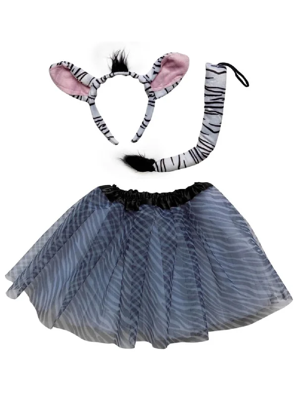 Shorts & Skirts premium designs-Adult Zebra Costume - Animal Print Tutu Skirt, Tail, & Headband Set for Adult or Plus Size