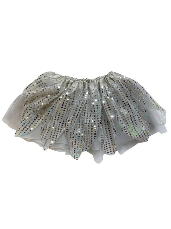 Shorts & Skirts chic trends-Silver Sparkle Running Tutu Skirt Costume for Girls, Women, Plus