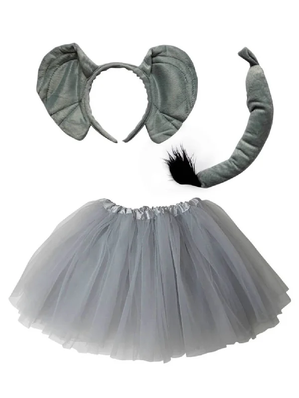 Shorts & Skirts cozy designs-Adult Elephant Costume - Tutu Skirt, Tail, & Headband Set for Adult or Plus Size