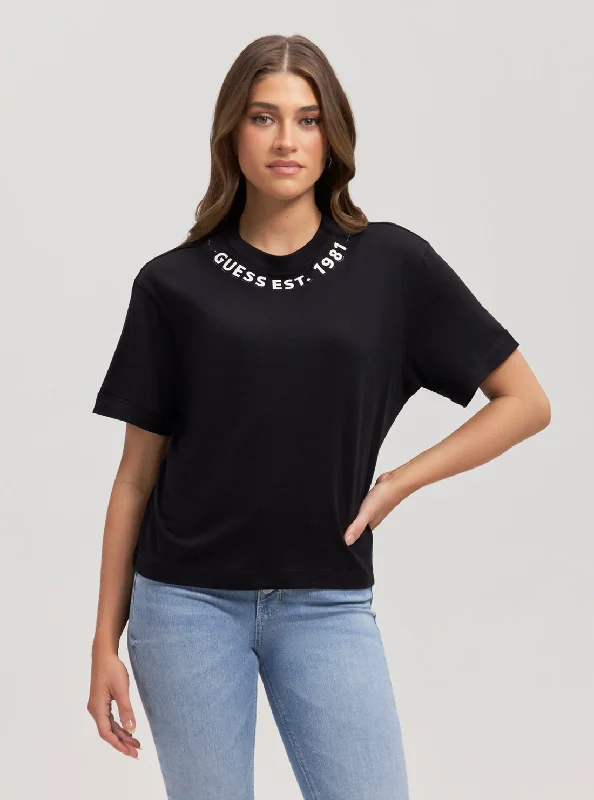 Blouses & Shirts bridal-Eco Black Logo T-Shirt