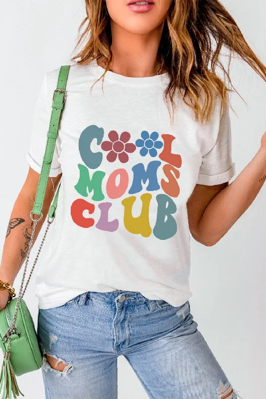 Shorts & Skirts premium trends-COOL MOMS CLUB Round Neck Short Sleeve T-Shirt