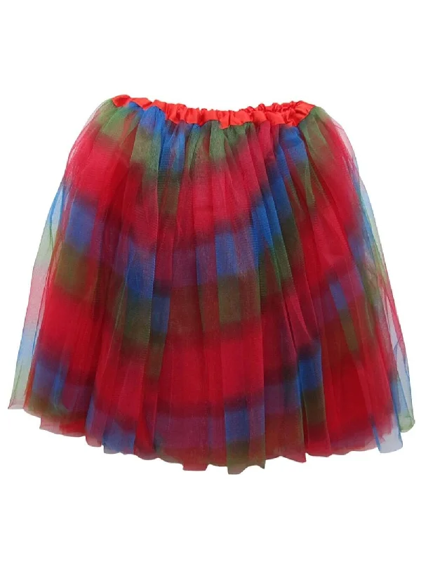 Shorts & Skirts cozy styles-Rainbow Red Adult Tutu Skirt - Women's Size 3-Layer Basic Ballet Costume Dance Tutus