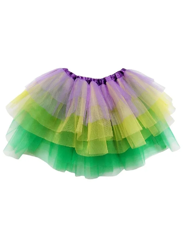 Shorts & Skirts exclusive fits-Purple, Yellow, Green 6 Layer Tutu Skirt Mardi Gras Costume for Girls, Women, Plus