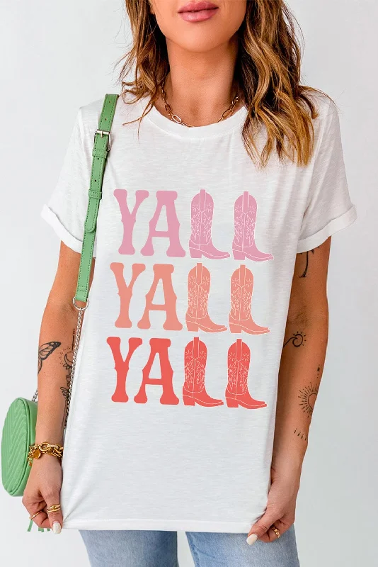 Shorts & Skirts online store-Yall Yall Yall Boots Women's Graphic Short Sleeve T-Shirt