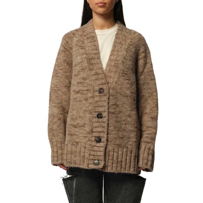 Cardigans with ribbon trim-Botanical Knit Cardigan in Anthracite