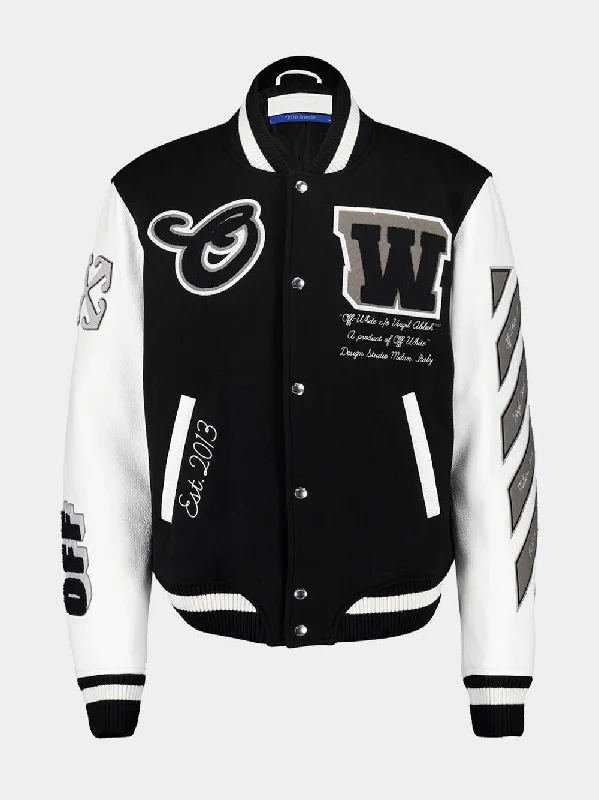 Jackets for bohemian style -Wool-Blend Varsity Jacket