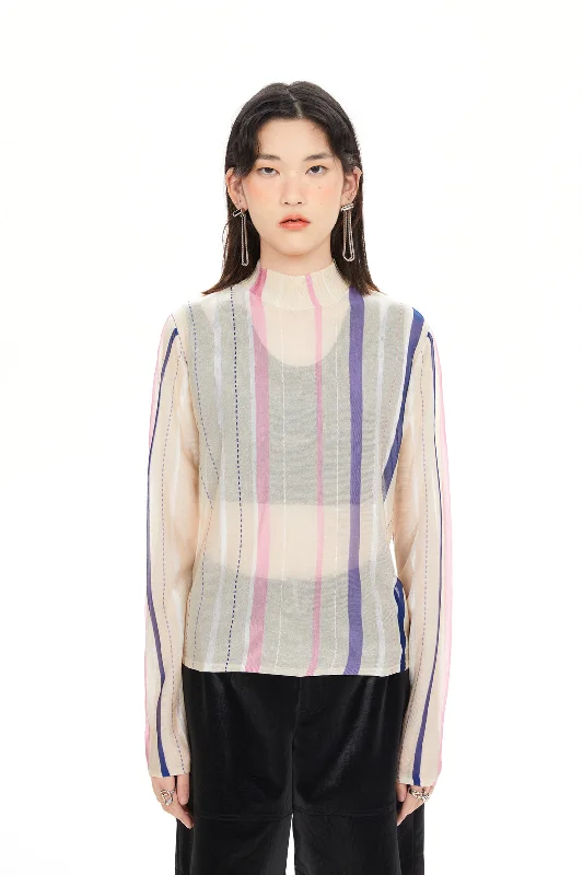 Colour Stripes Sheer Sweater