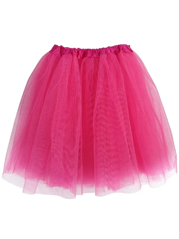 Shorts & Skirts fashion fits-Hot Pink Tutu Skirt for Adult - Women's Size 3-Layer Basic Ballet Costume Dance Tutus