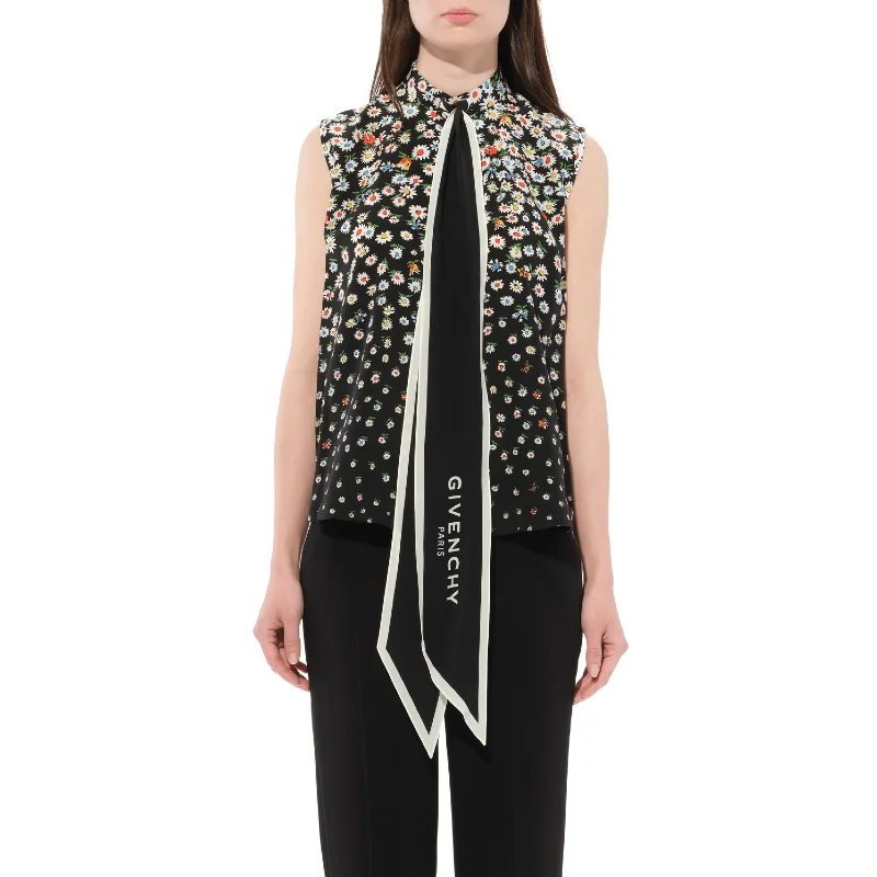 Blouses & Shirts for Target-Daisies Sleeveless Shirts in Black