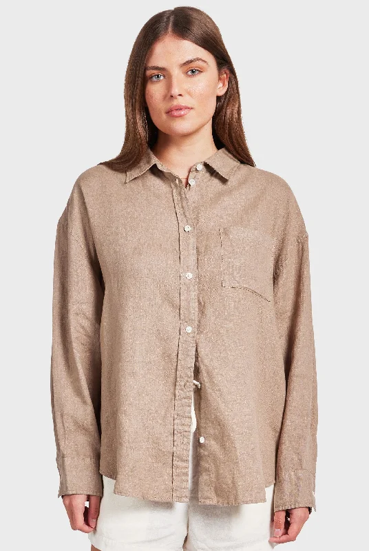 Blouses & Shirts sleeveless-Hampton Linen Shirt