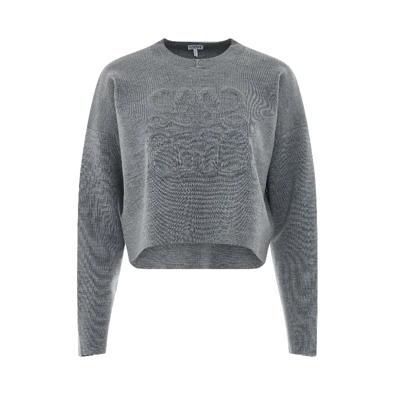 Short Anagram Sweater in Light Grey