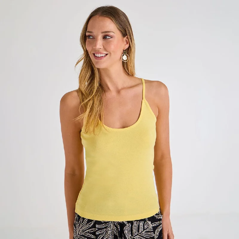 Waistcoats & Vest with bodice-Ladies Lemon Drop Strappy Vest