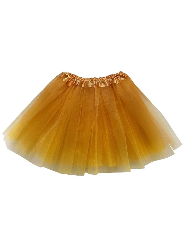 Shorts & Skirts chic looks-Goldenrod Tutu Skirt - Kids Size 3-Layer Tulle Basic Ballet Dance Costume Tutus for Girls