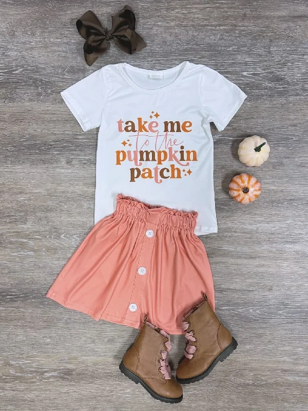 Shorts & Skirts customer reviews-Take Me to the Pumpkin Patch Girls Fall Skirt Set