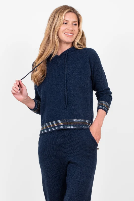 Sweatshirts for anniversaries-Lounge Knitted Hoodie