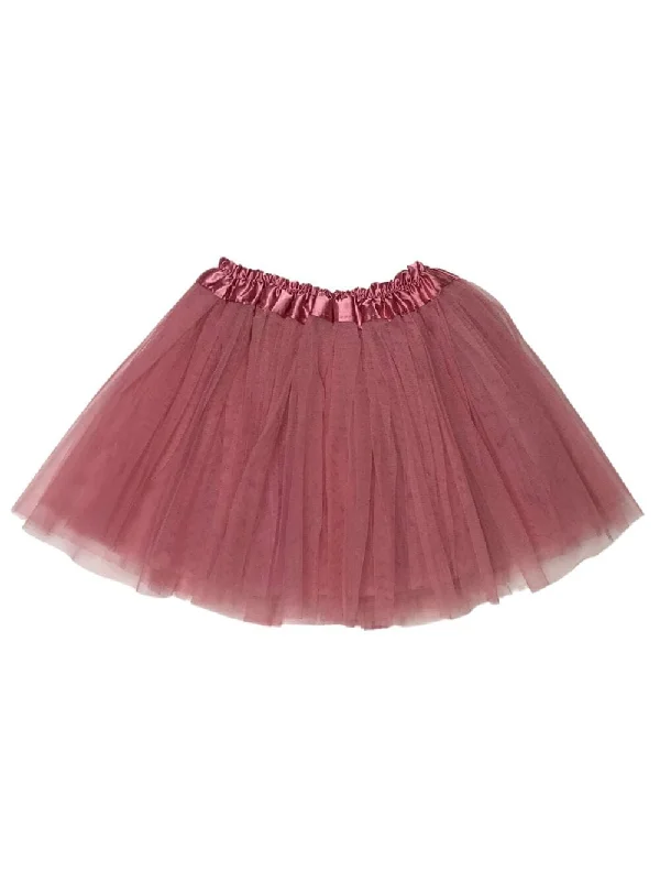 Shorts & Skirts seasonal fits-Dusty Rose Tutu Skirt - Kids Size 3-Layer Tulle Basic Ballet Dance Costume Tutus for Girls