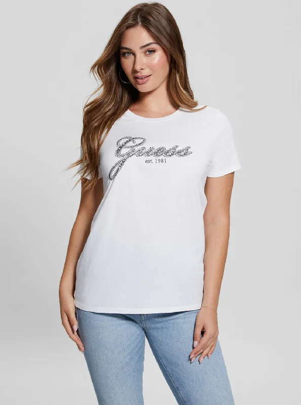 Blouses & Shirts daytime-White Glam Logo T-Shirt