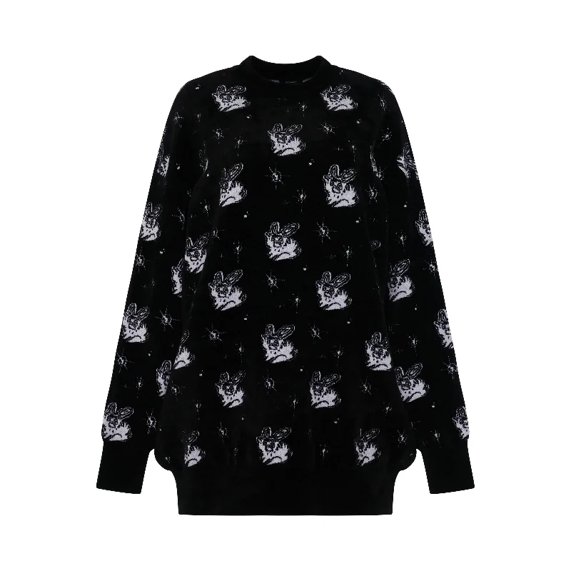 All Over Monster Knit Sweater in Black