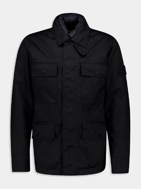 Jackets with striped patterns -Black Ghost Wool Jacket