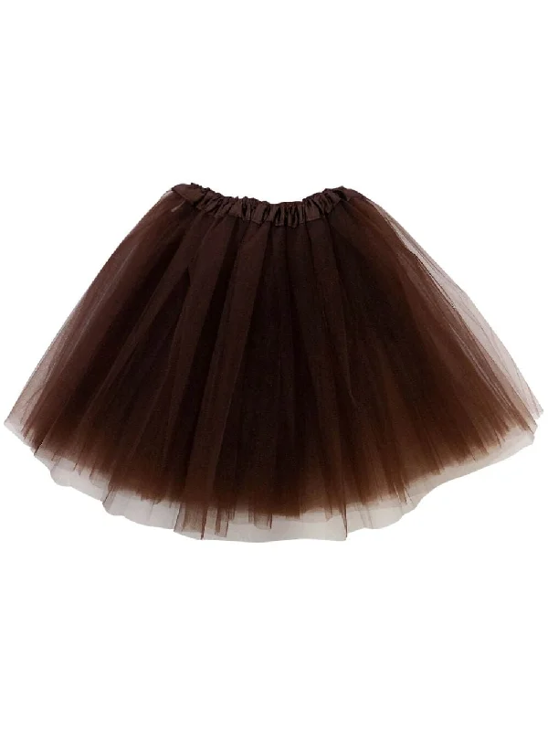 Shorts & Skirts comfy trends-Brown Plus Size Adult Tutu Skirt - Women's Plus Size 3- Layer Basic Ballet Costume Dance Tutus