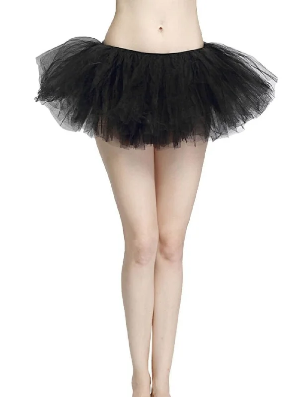 Shorts & Skirts fashion designs-Black - 5 Layer Tutu Skirt for Running, Dress-Up, Costumes