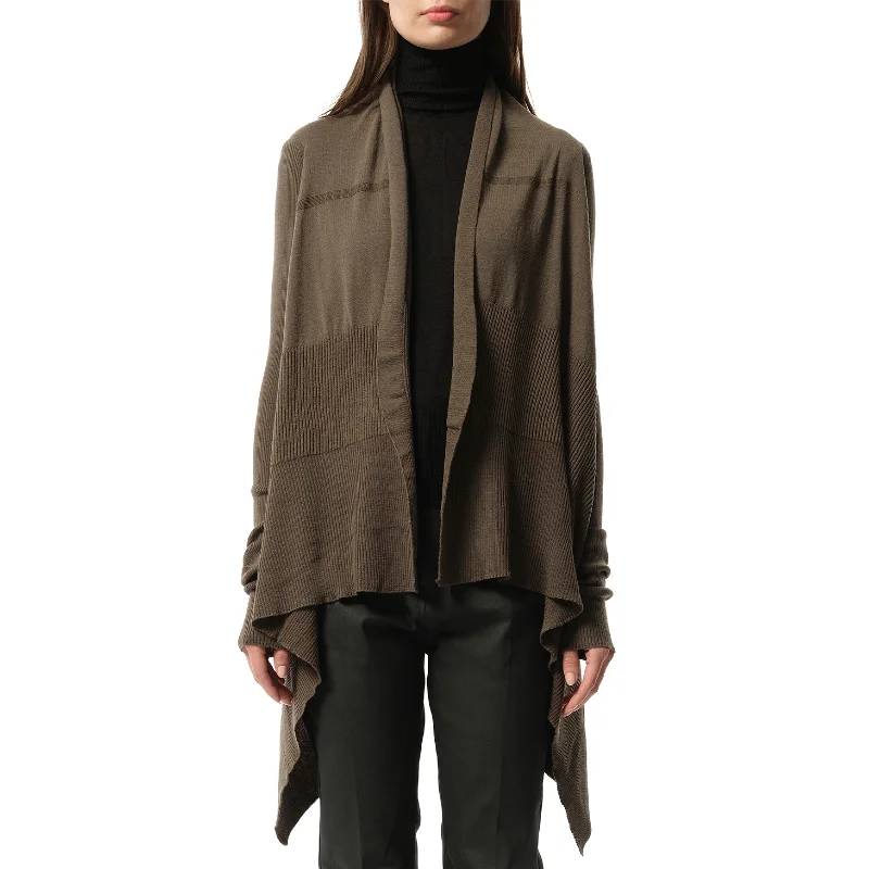 Cardigans with adjustable sleeves-Medium Wrap Cardigan in Dust