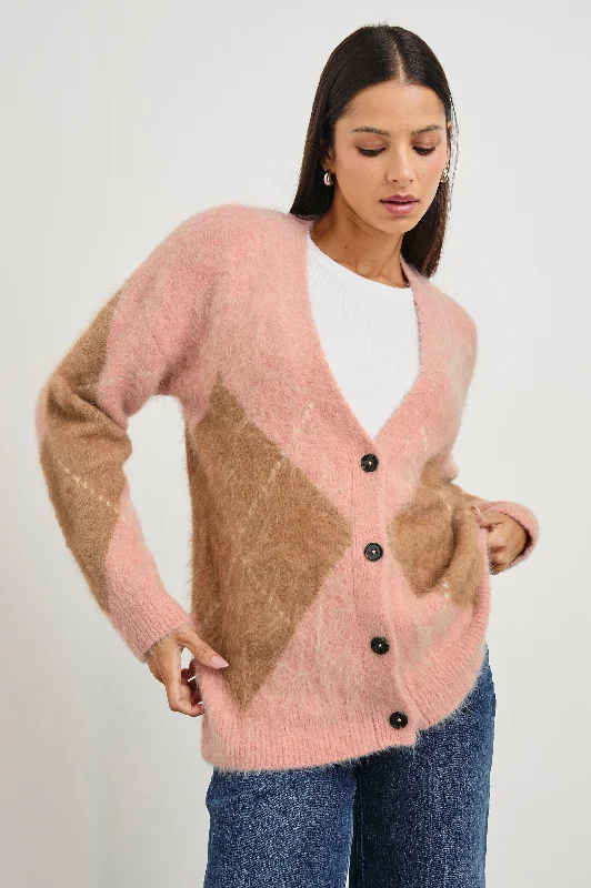 RUNI CARDIGAN - PASTEL ARGYLE