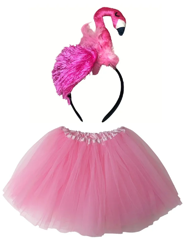 Shorts & Skirts exclusive fits-Adult Pink Flamingo Costume - Tutu Skirt & Headband Set for Adult or Plus Size