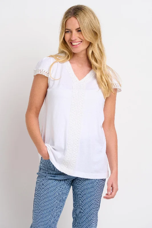 Blouses & Shirts for cheerleading-Pearl Linen Tshirt