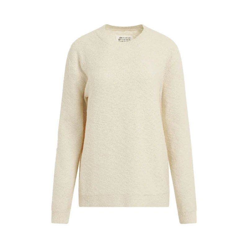 Nostalgic Boucle Knit Sweater in Beige