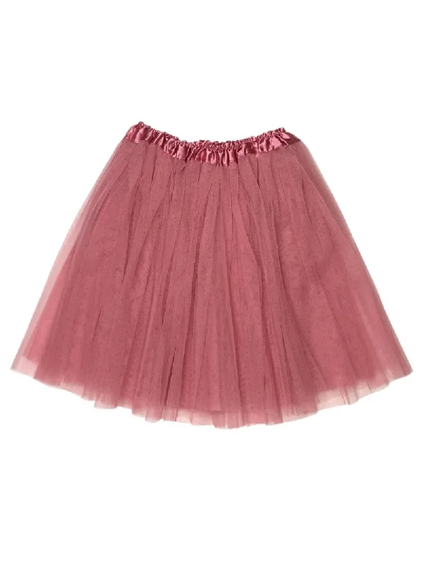 Shorts & Skirts budget designs-Dusty Rose Tutu Skirt for Adult - Women's Size 3-Layer Tulle Skirt Ballet Costume Dance Tutus