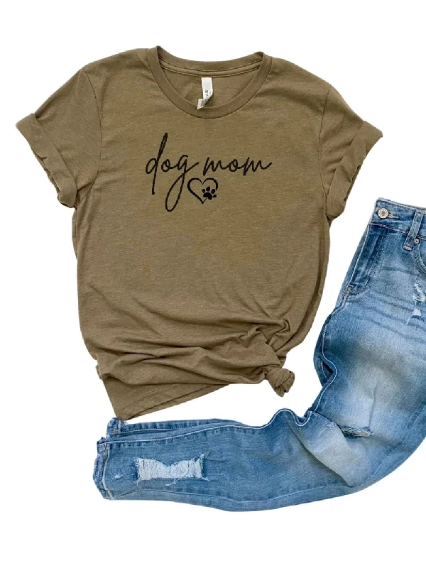 Shorts & Skirts exclusive trends-Dog Mom Women's Jersey Short Sleeve Graphic Tee - 12 Colors