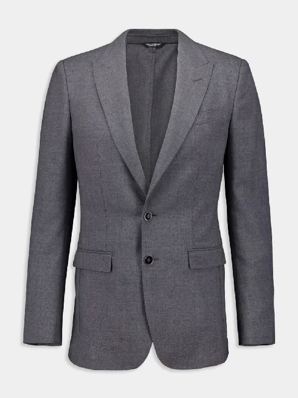 Jackets in sage -Single-Breasted Wool Jacket