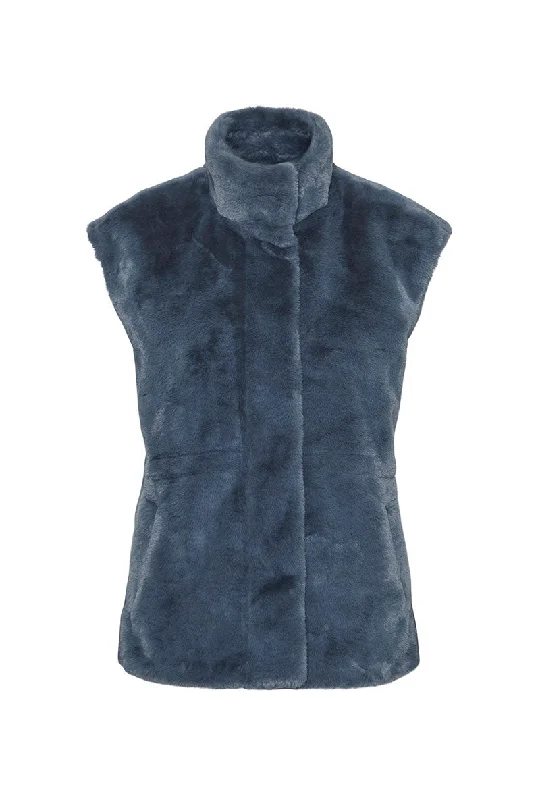 Waistcoats & Vest winter collection-VERO MODA SONJA POPPY FAUX FUR WAISTCOAT