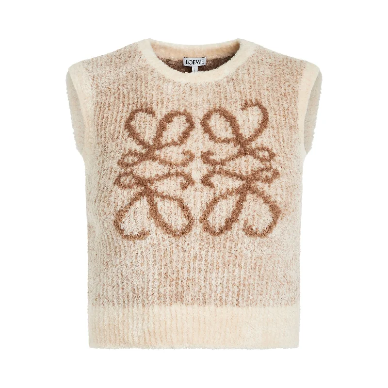 Waistcoats & Vest with bridesmaid-Anagram Knit Vest in Ecru/Camel