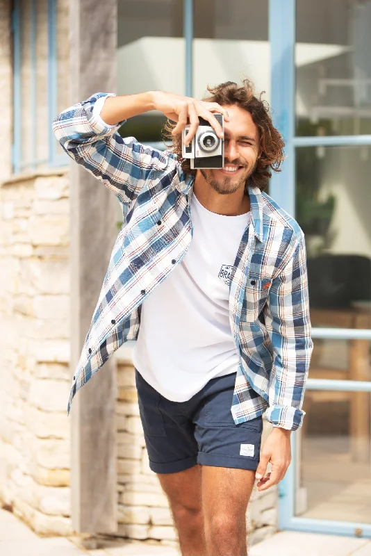 Blouses & Shirts petite-Blue Checked Shirt