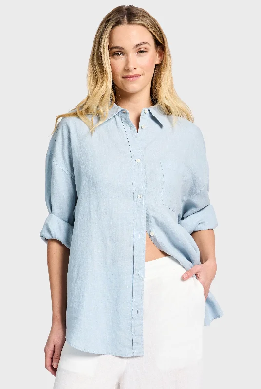 Blouses & Shirts long sleeve-Hampton Linen Shirt