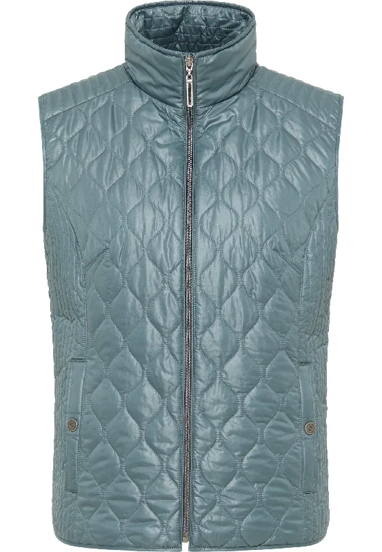 Hoodies for jetsetters-Barbara Lebek Womens Gilet with Hood- Ice Blue