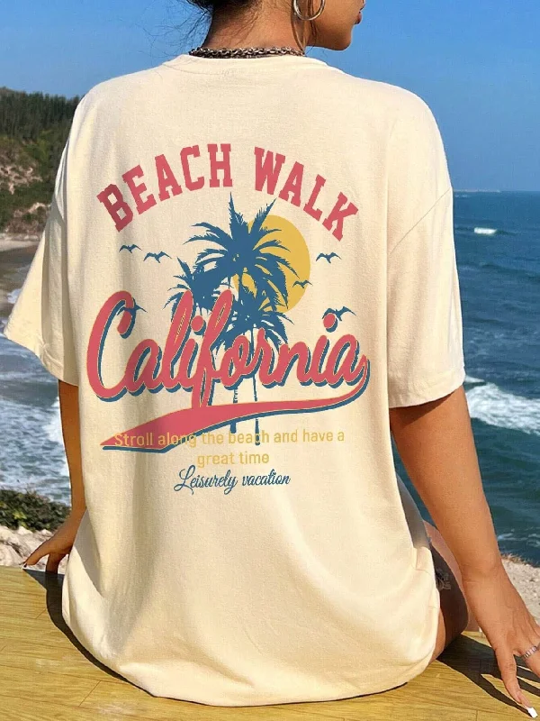 Shorts & Skirts budget designs-Beach Walk California Short Sleeve T-Shirt